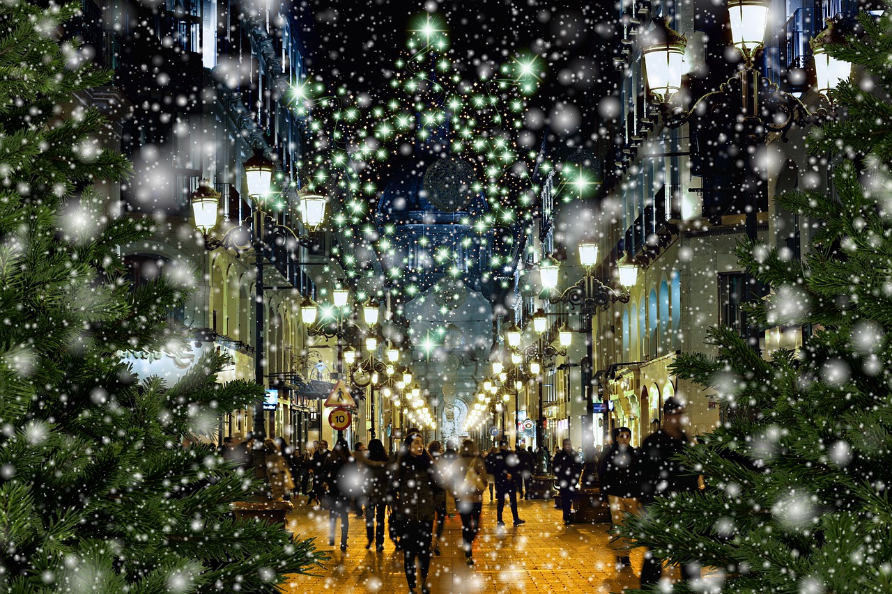 christmas  winter  pedestrian zone free photo