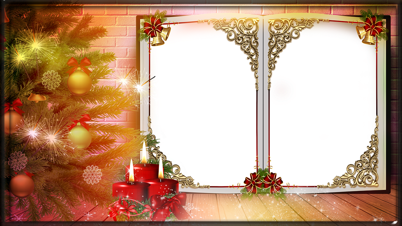 christmas  book  frame free photo