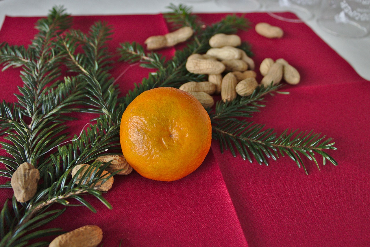 christmas  mandarin  decoration free photo