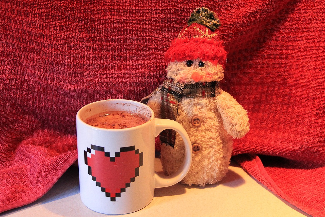 christmas hot chocolate snowman free photo