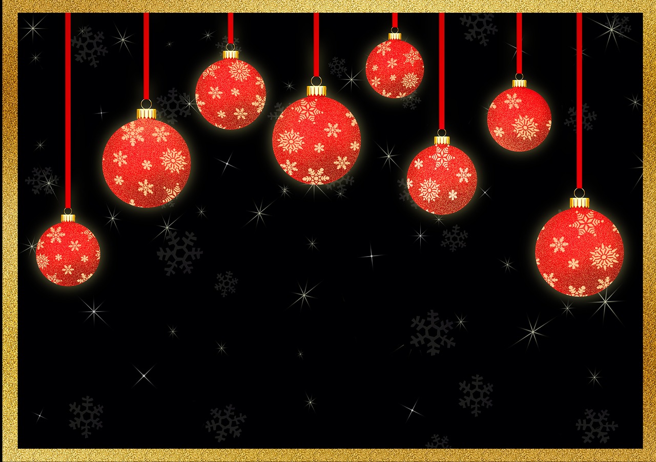 christmas balls frame background image free photo