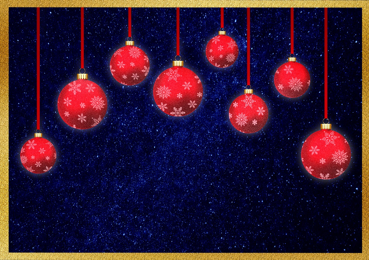 christmas balls frame background image free photo