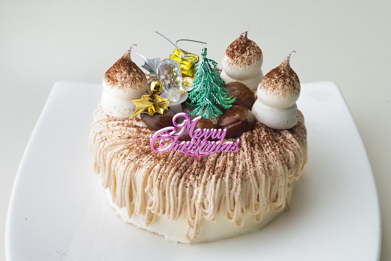 christmas cake mont blanc christmas free photo