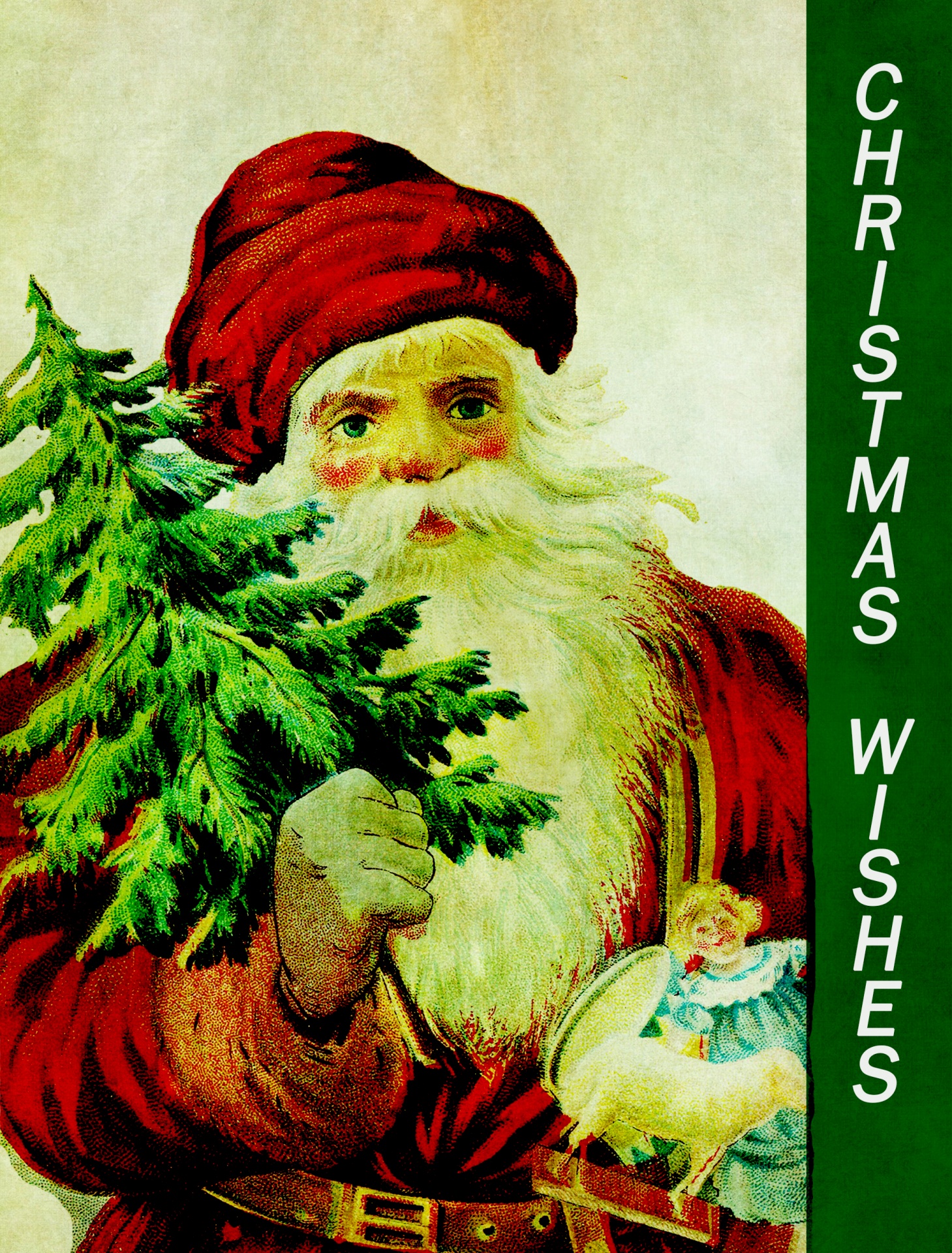 christmas card vintage santa free photo
