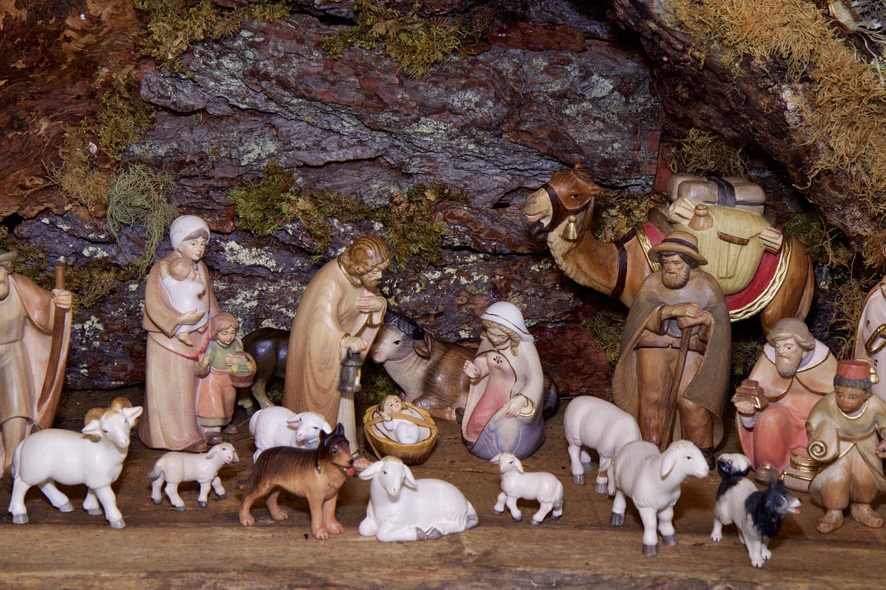 christmas crib figures nativity play man free photo