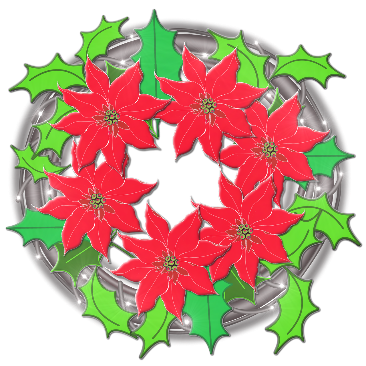 christmas decoration wreath poinsettia free photo