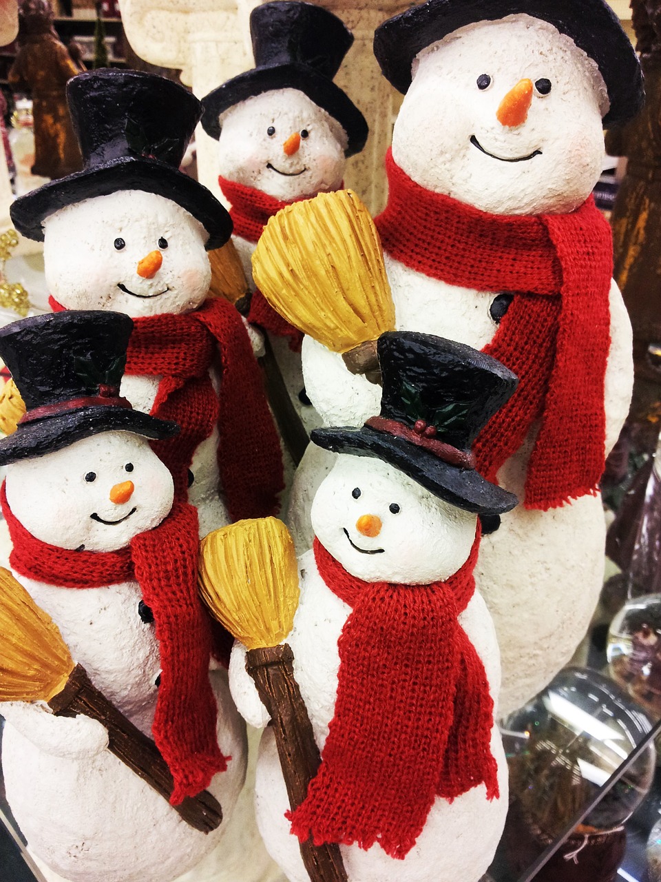 snowman figurines christmas jewelry christmas atmosphere free photo