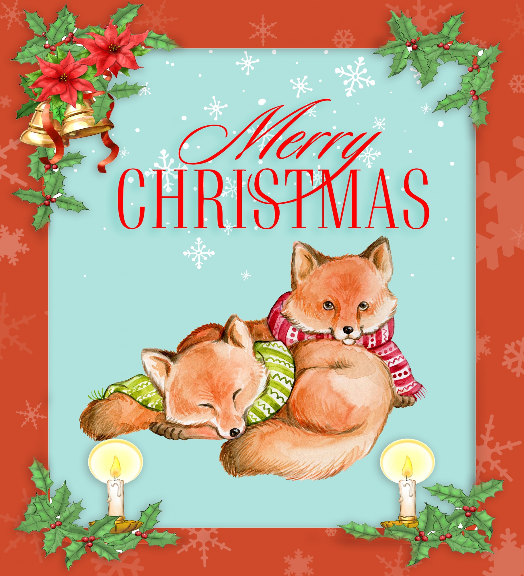 christmas fox foxes free photo