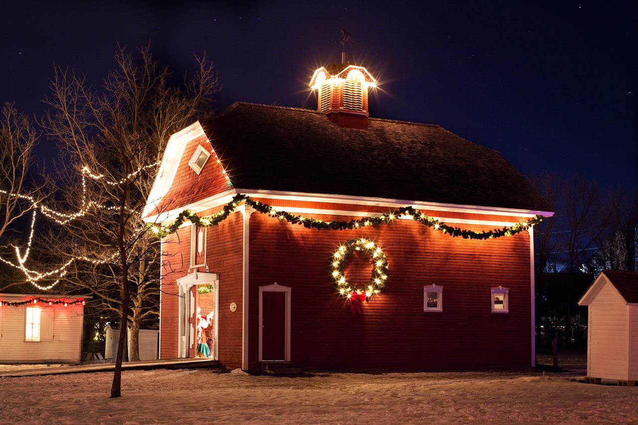 christmas house night xmas lights free photo