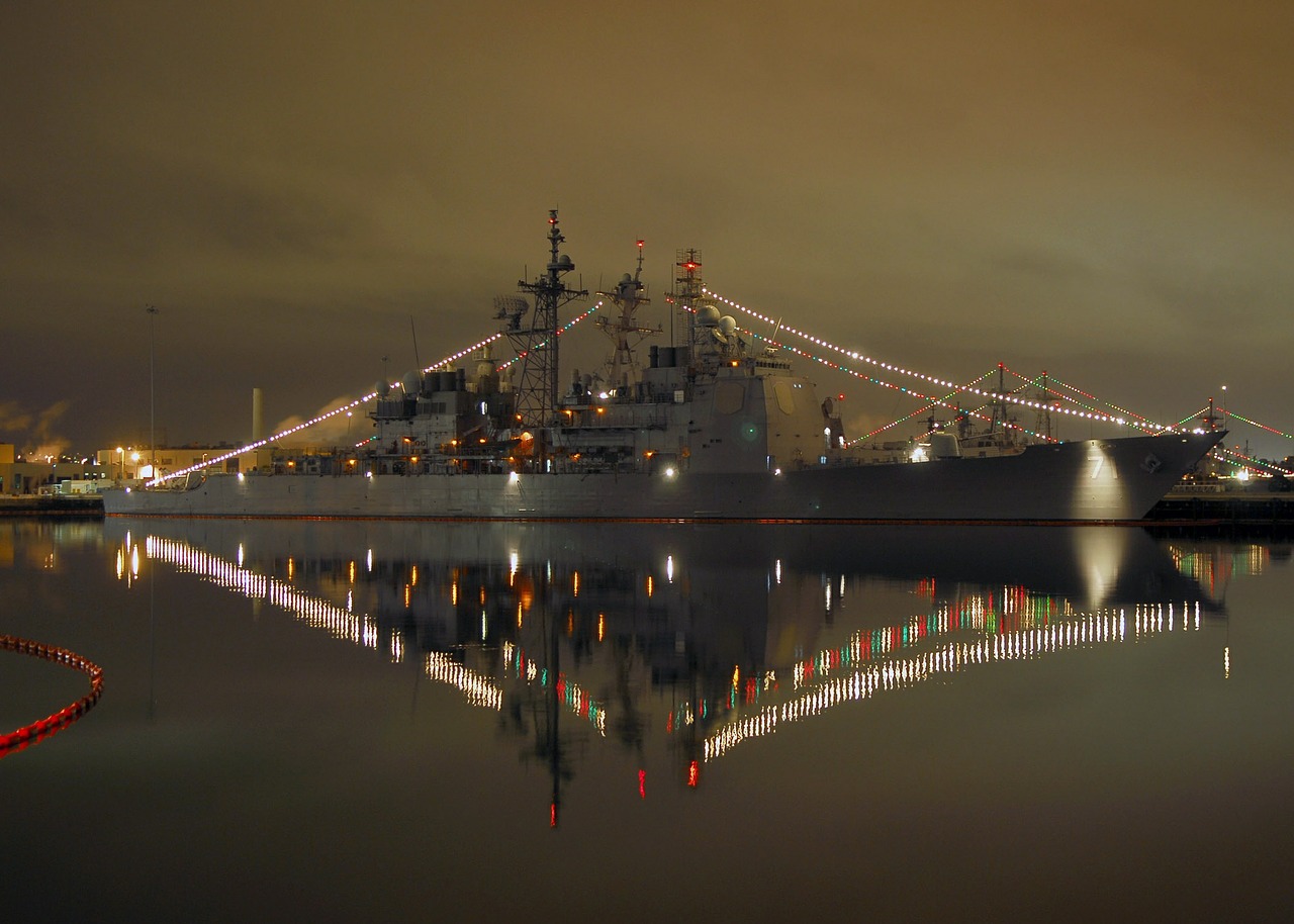 christmas lights decoration navy free photo