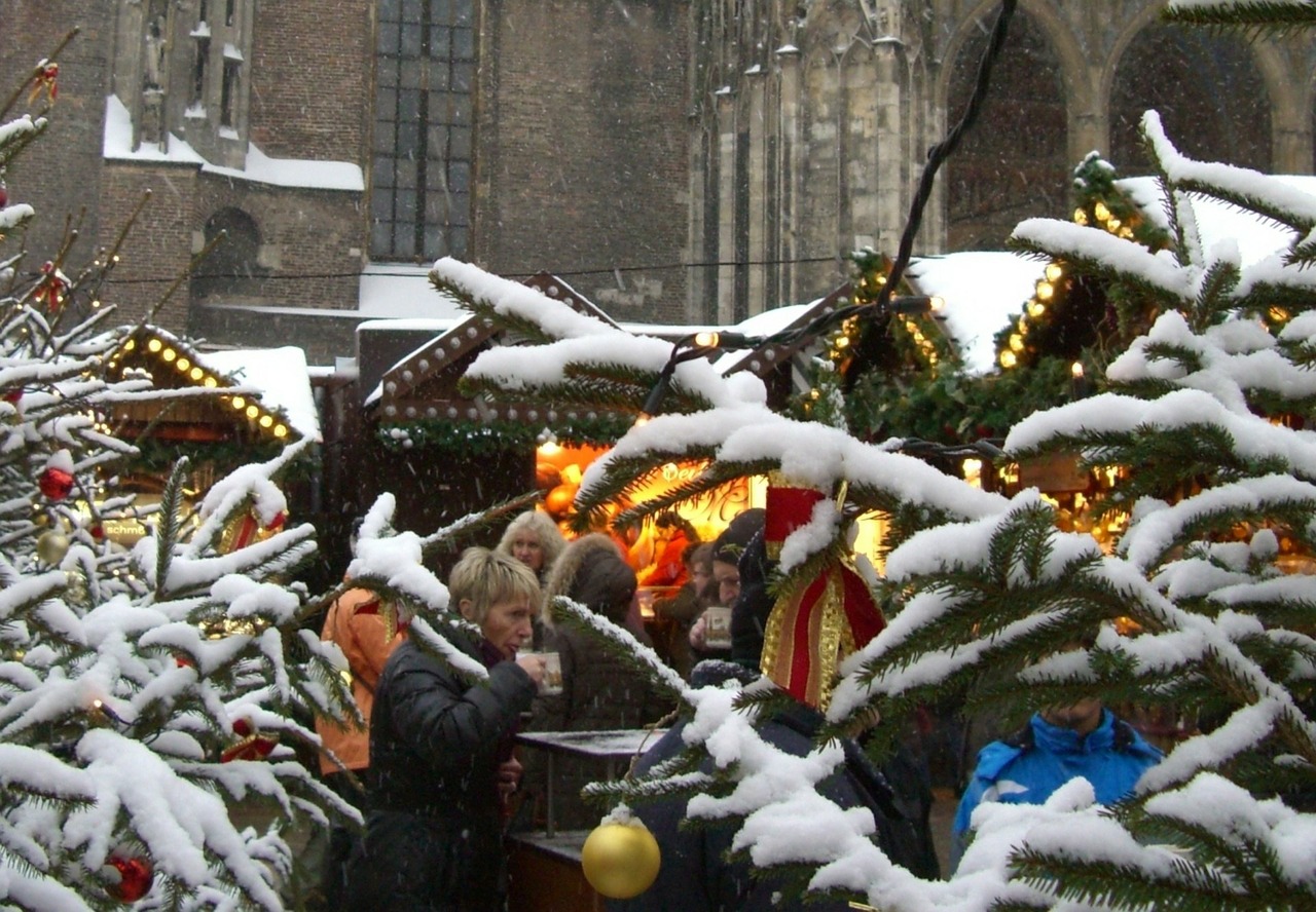 christmas market cathedral square ulm free photo