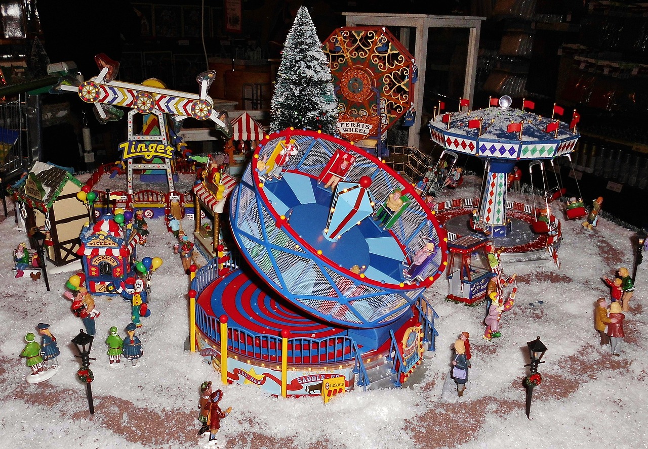 christmas market miniatures fairground-model free photo
