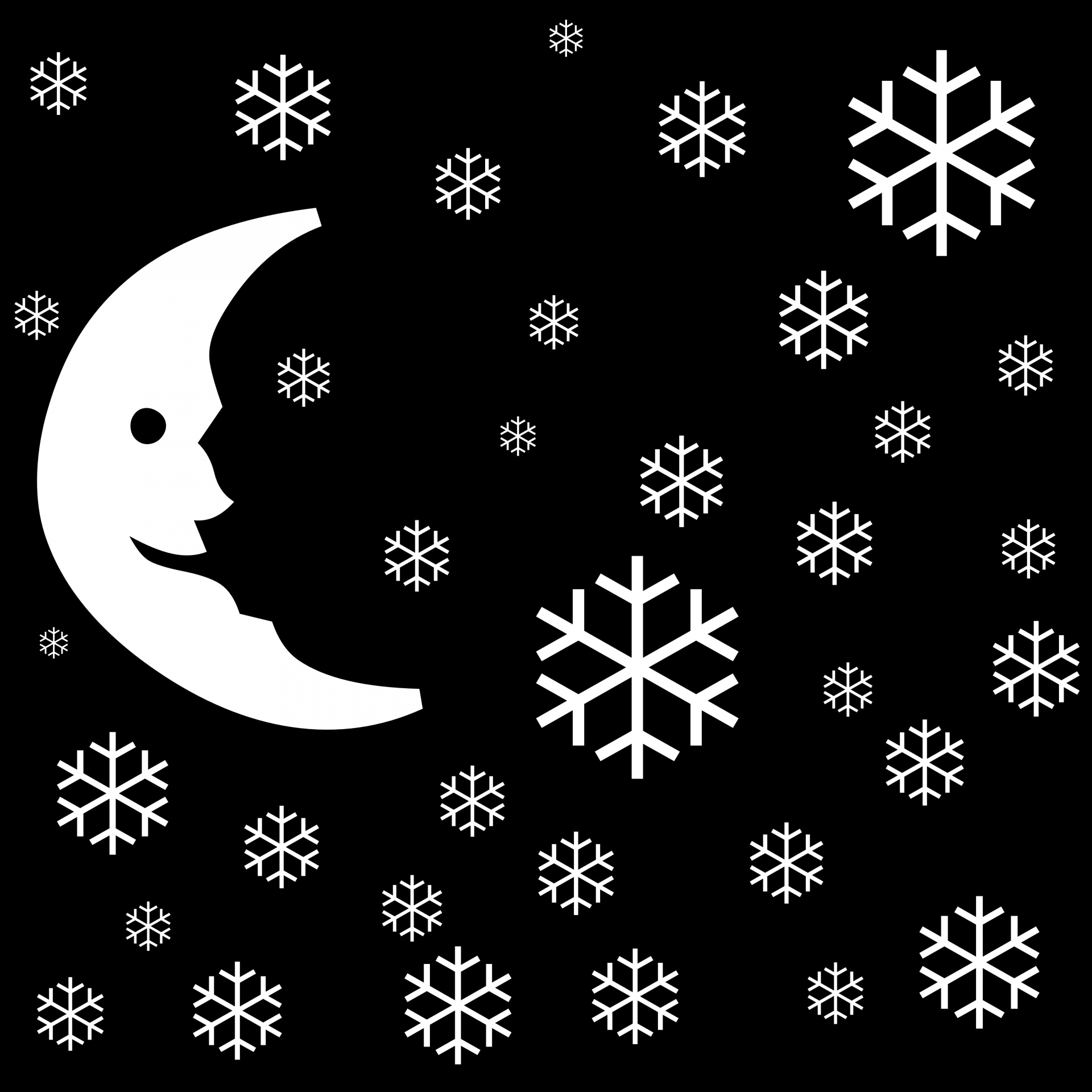 white moon snowflakes free photo