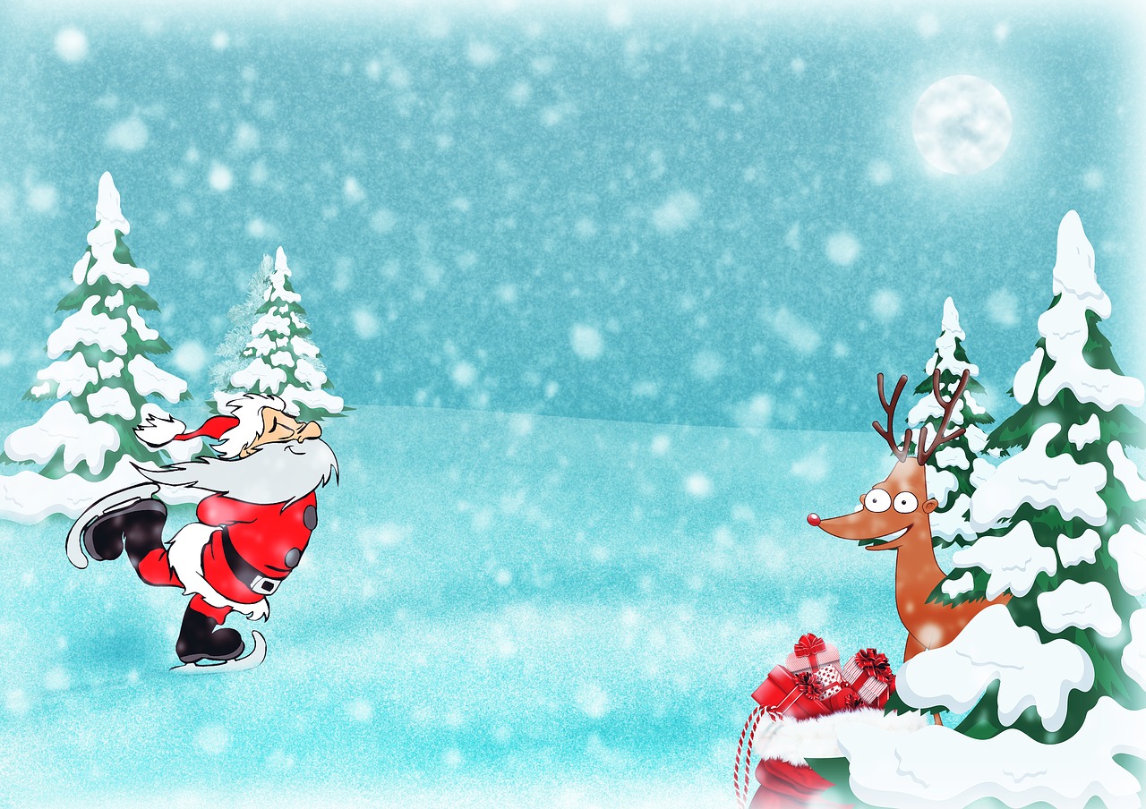 christmas motif  santa  reindeer free photo