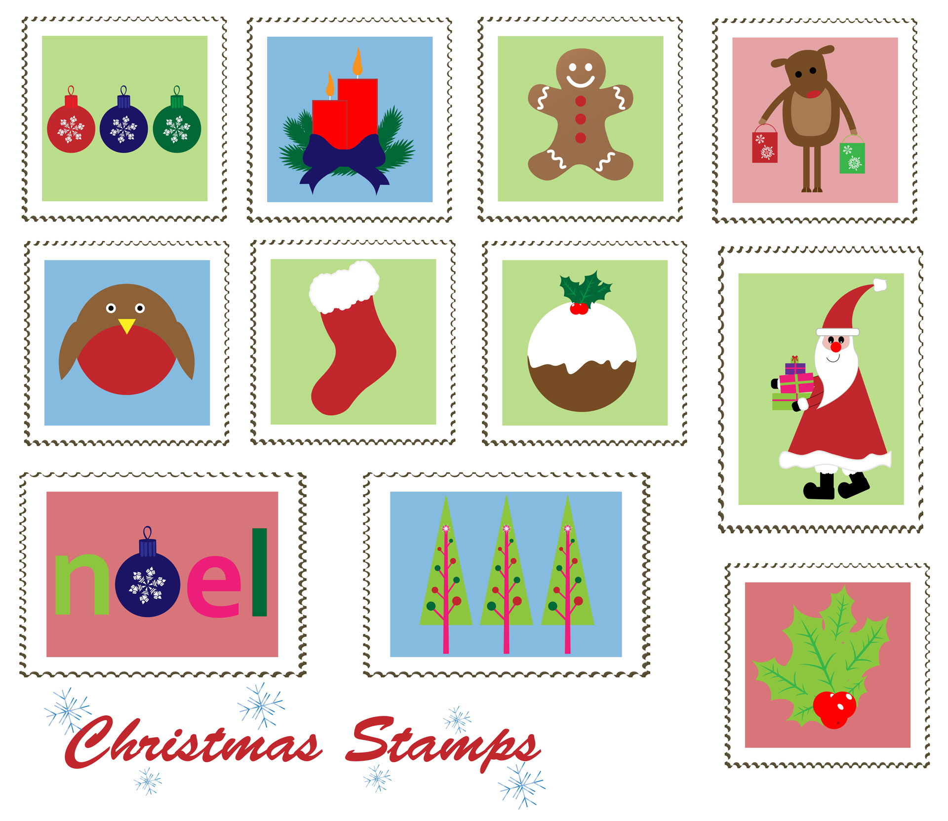 christmas postage stamp free photo