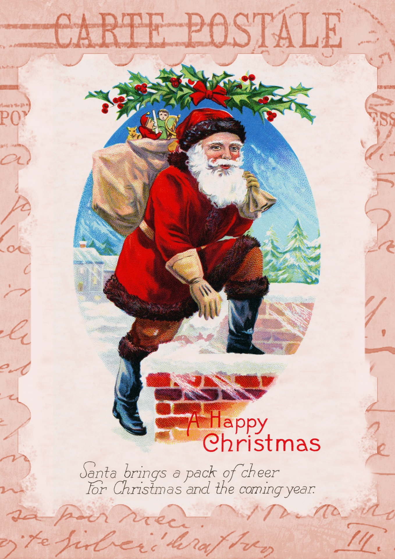 christmas vintage card free photo