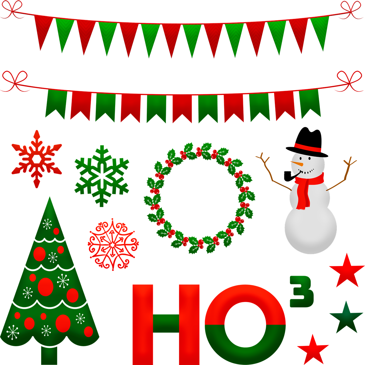 christmas snowman  christmas bunting  wreath free photo