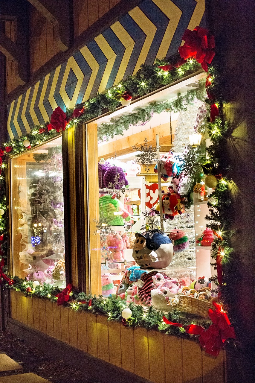 christmas store window display free photo