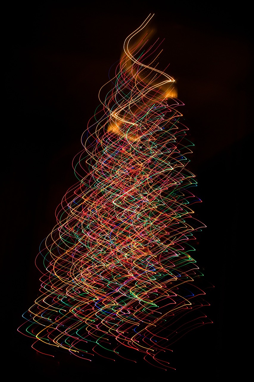 christmas tree xmas lights decoration free photo