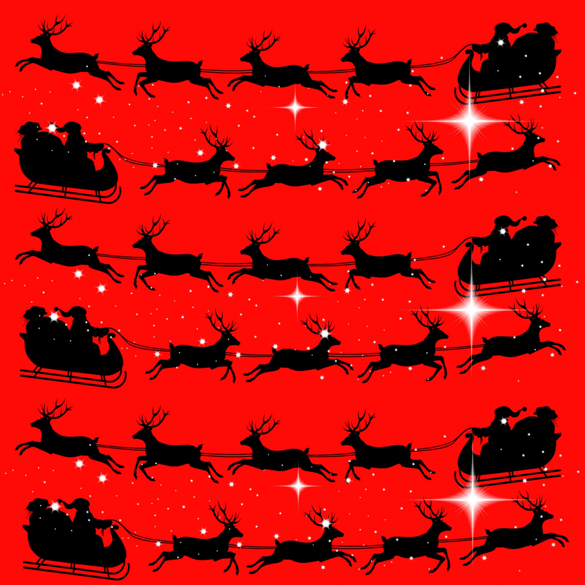 santa sleigh reindeer free photo