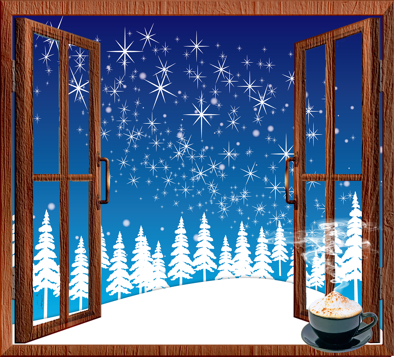 christmas window  snow  winter free photo