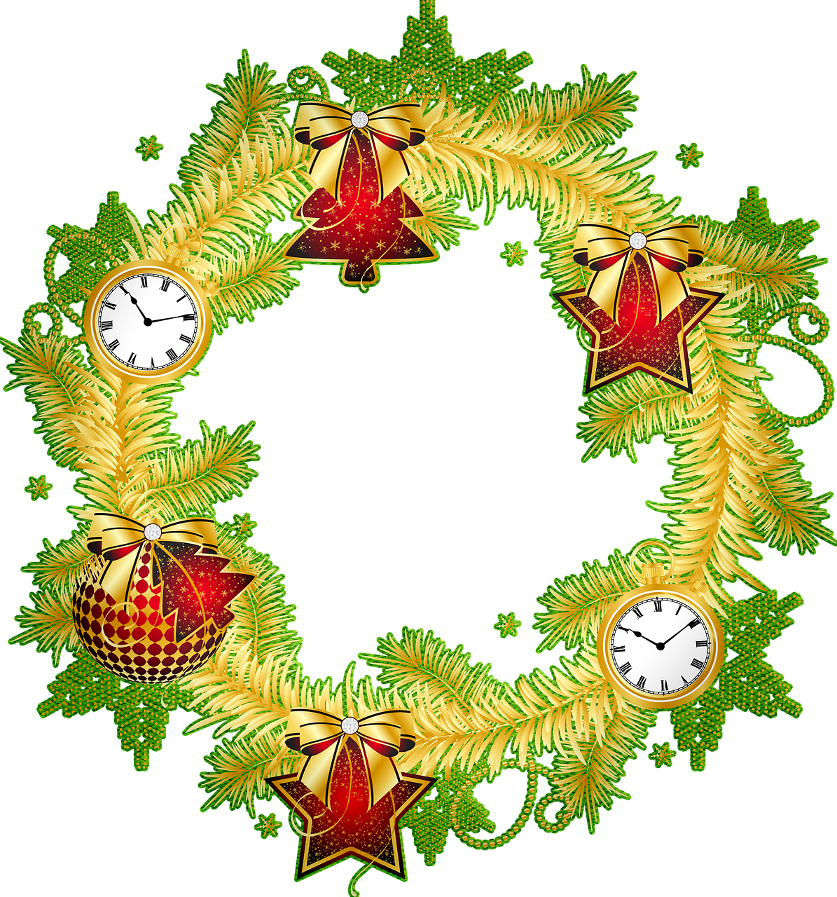 christmas wreath  christmas ornaments  gold free photo