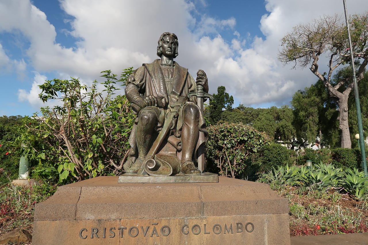 christopher columbus  statue  madeira free photo