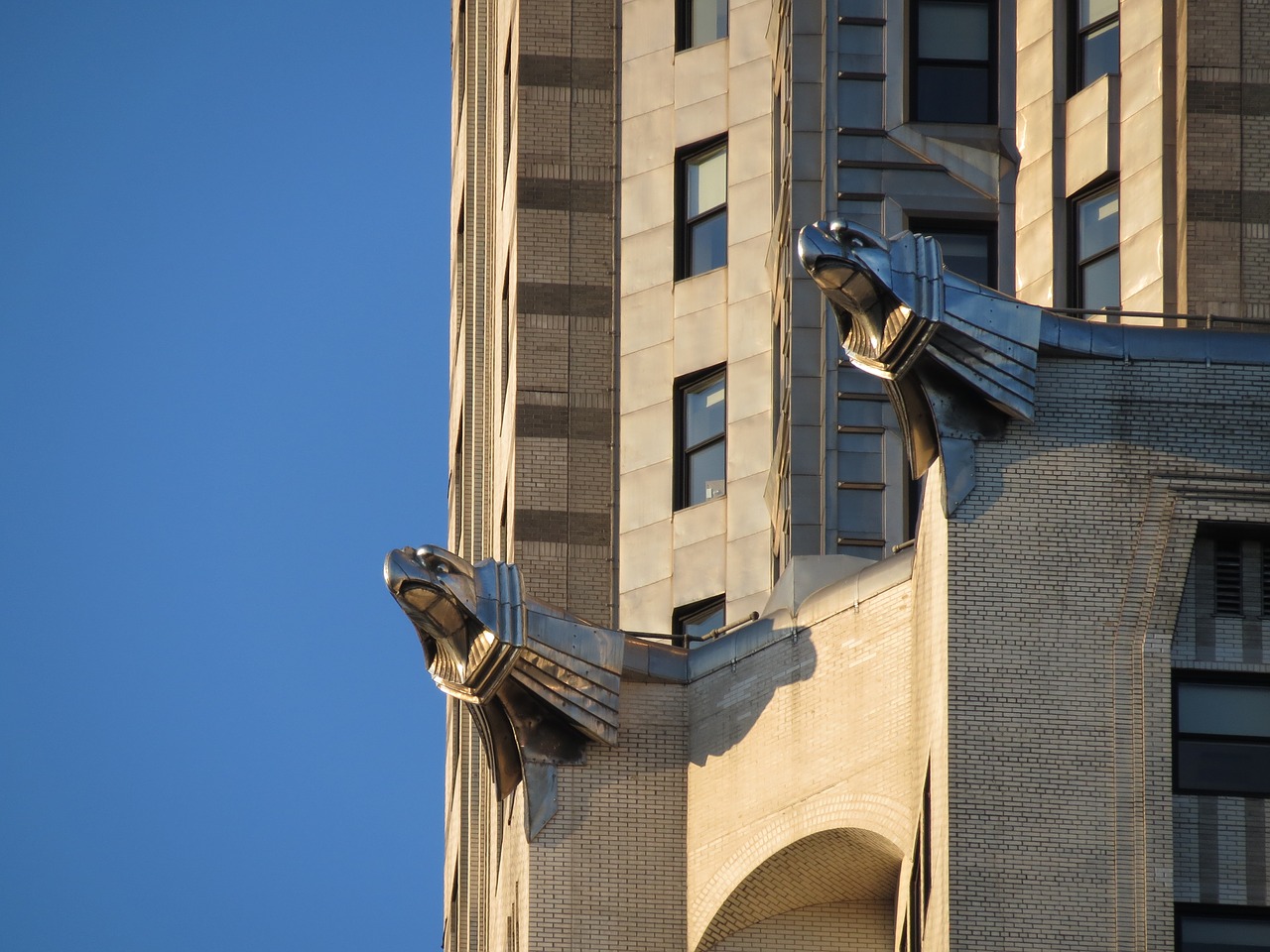 chrysler building gargoyles new york free photo