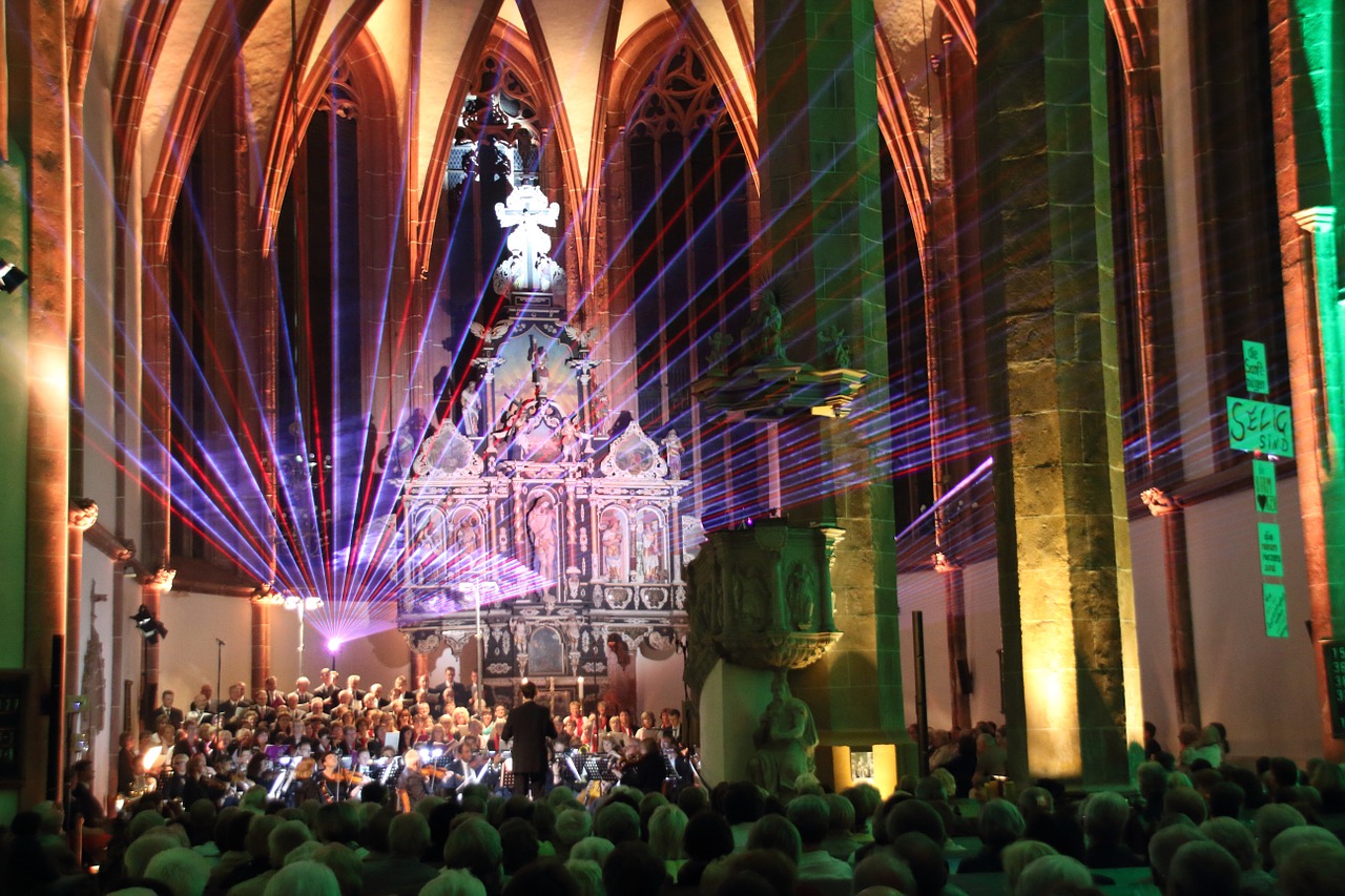 church concert laser free photo