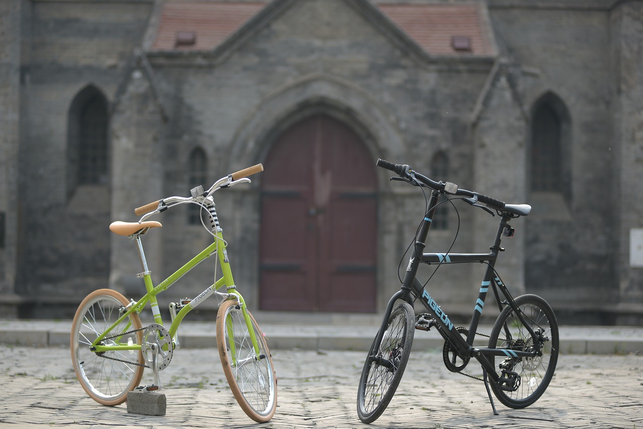 church bike couple models free photo