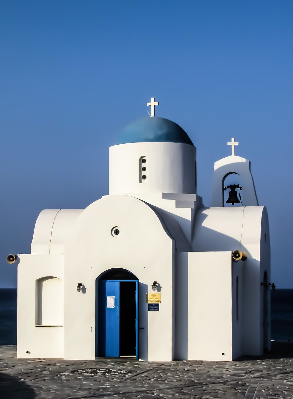 church white blue free photo