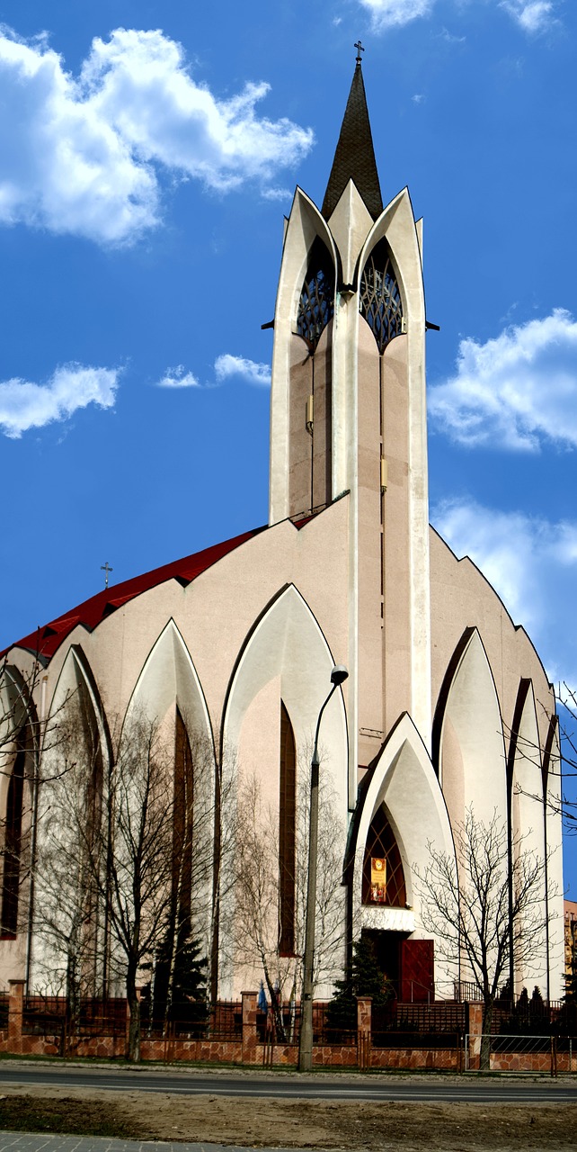 church sky blue free photo