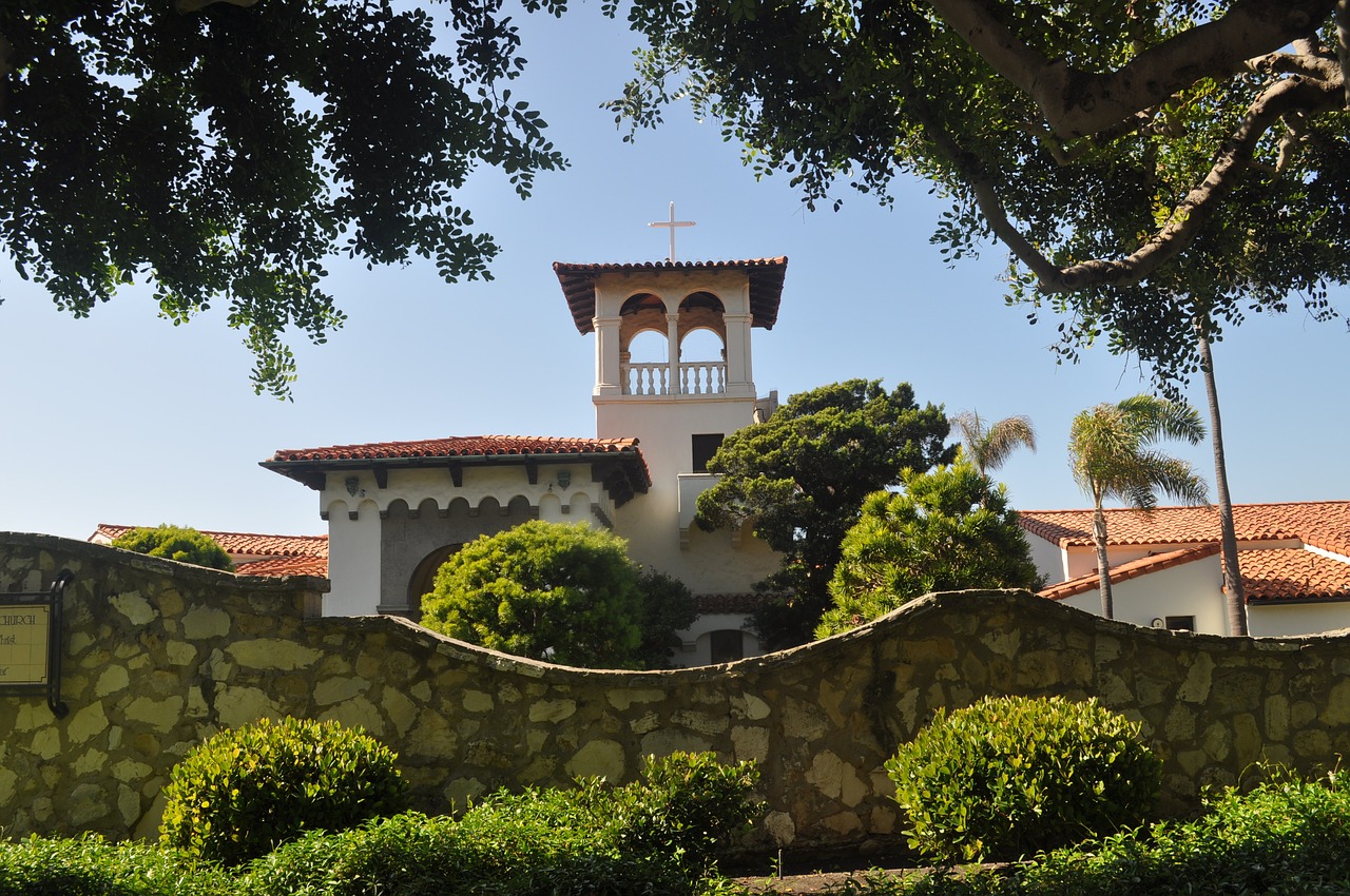 church trees architecture free photo