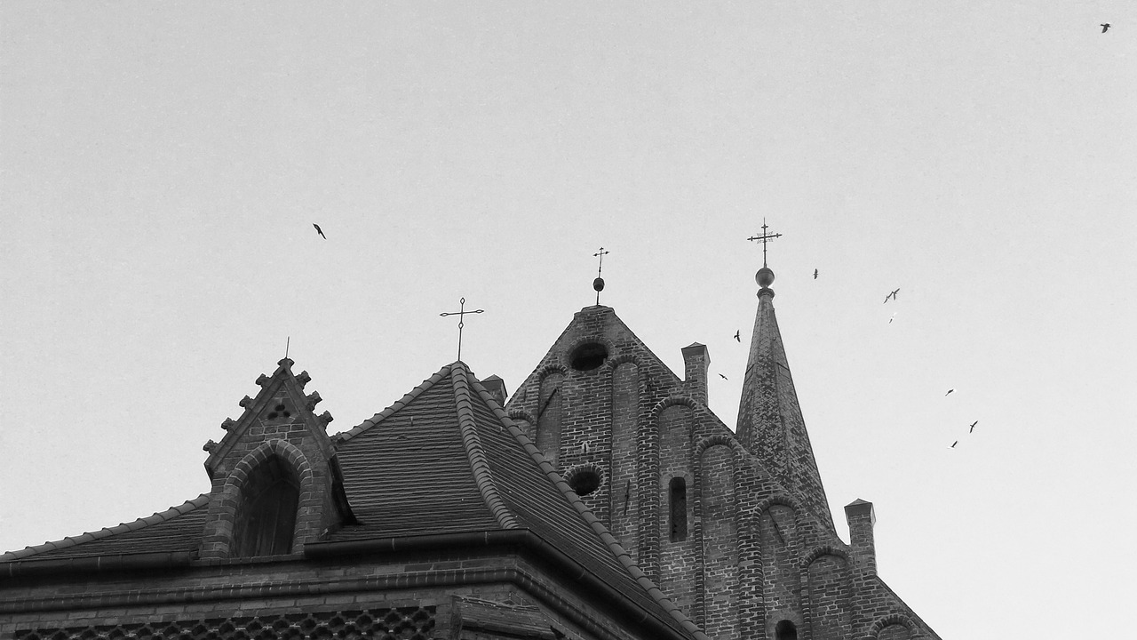 church black and white buildings free photo
