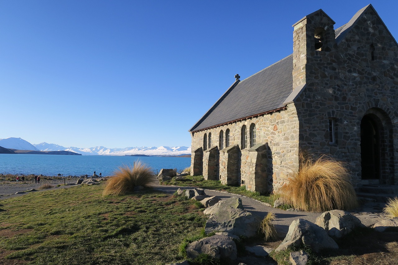 church new zealand lake free photo