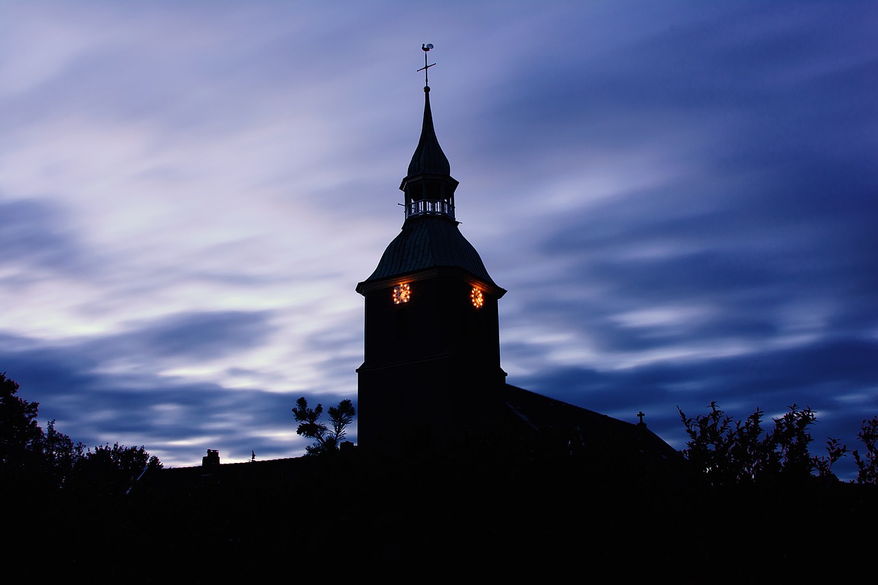 church sky clouds free photo