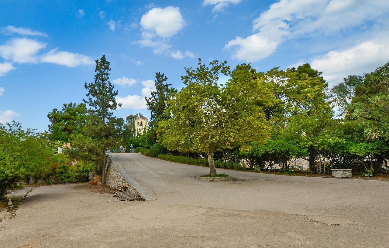 church trees athens free photo