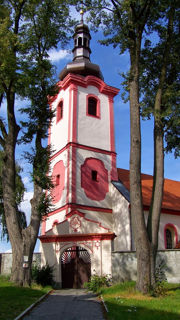 church trees steeple free photo