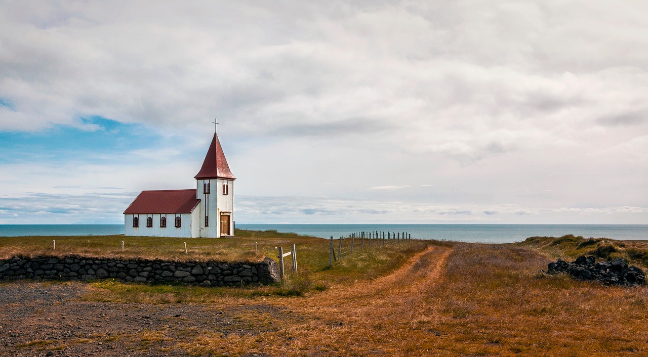 church sea iceland free photo