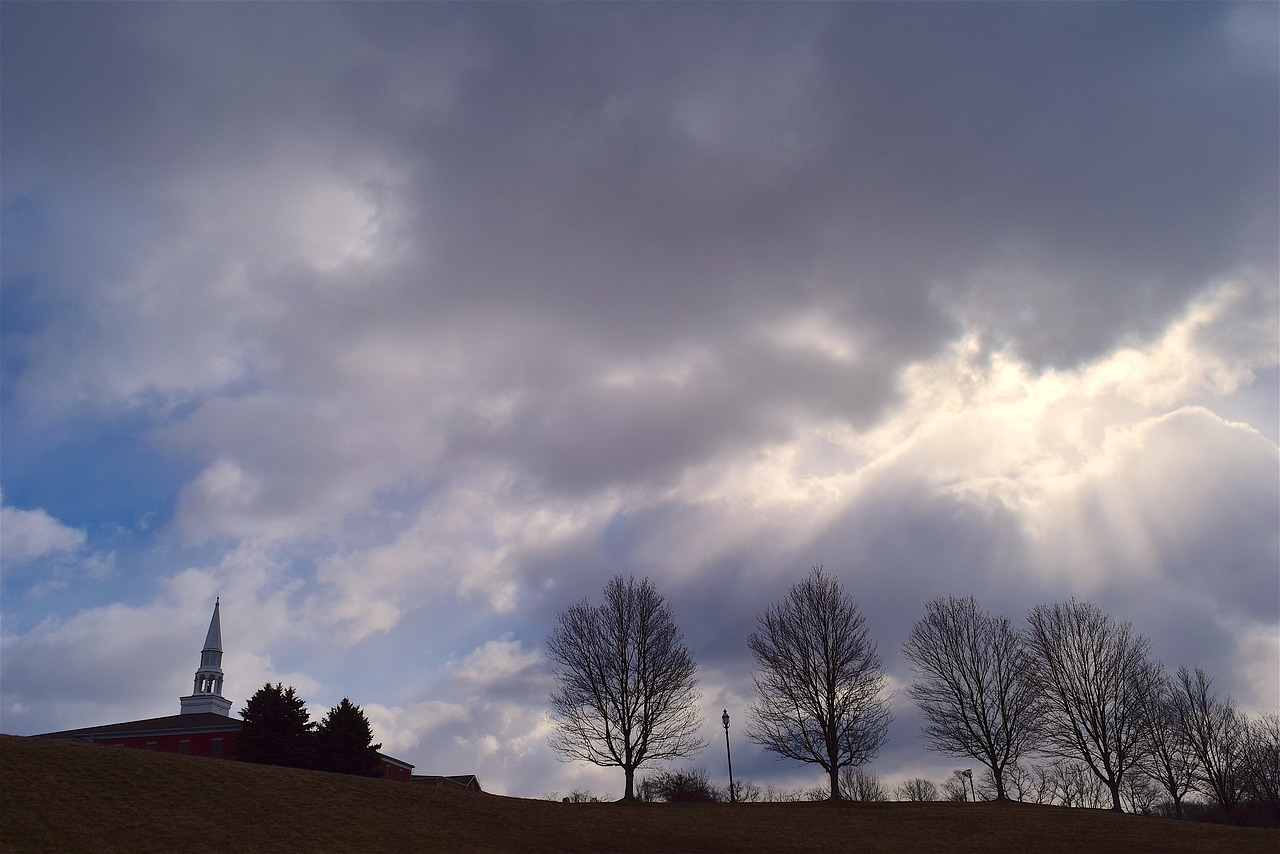 church clouds sky free photo