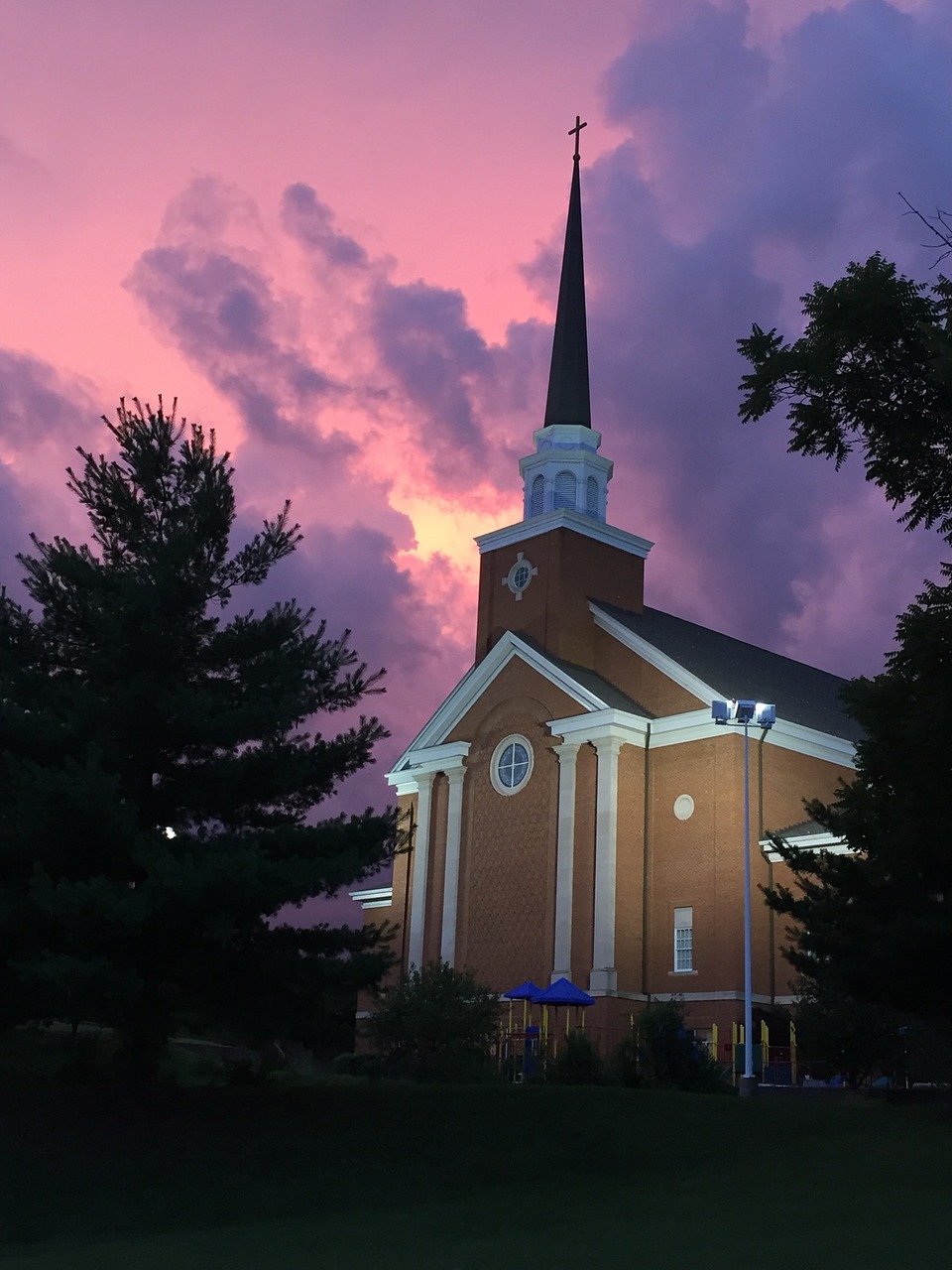 church sunset steeple free photo
