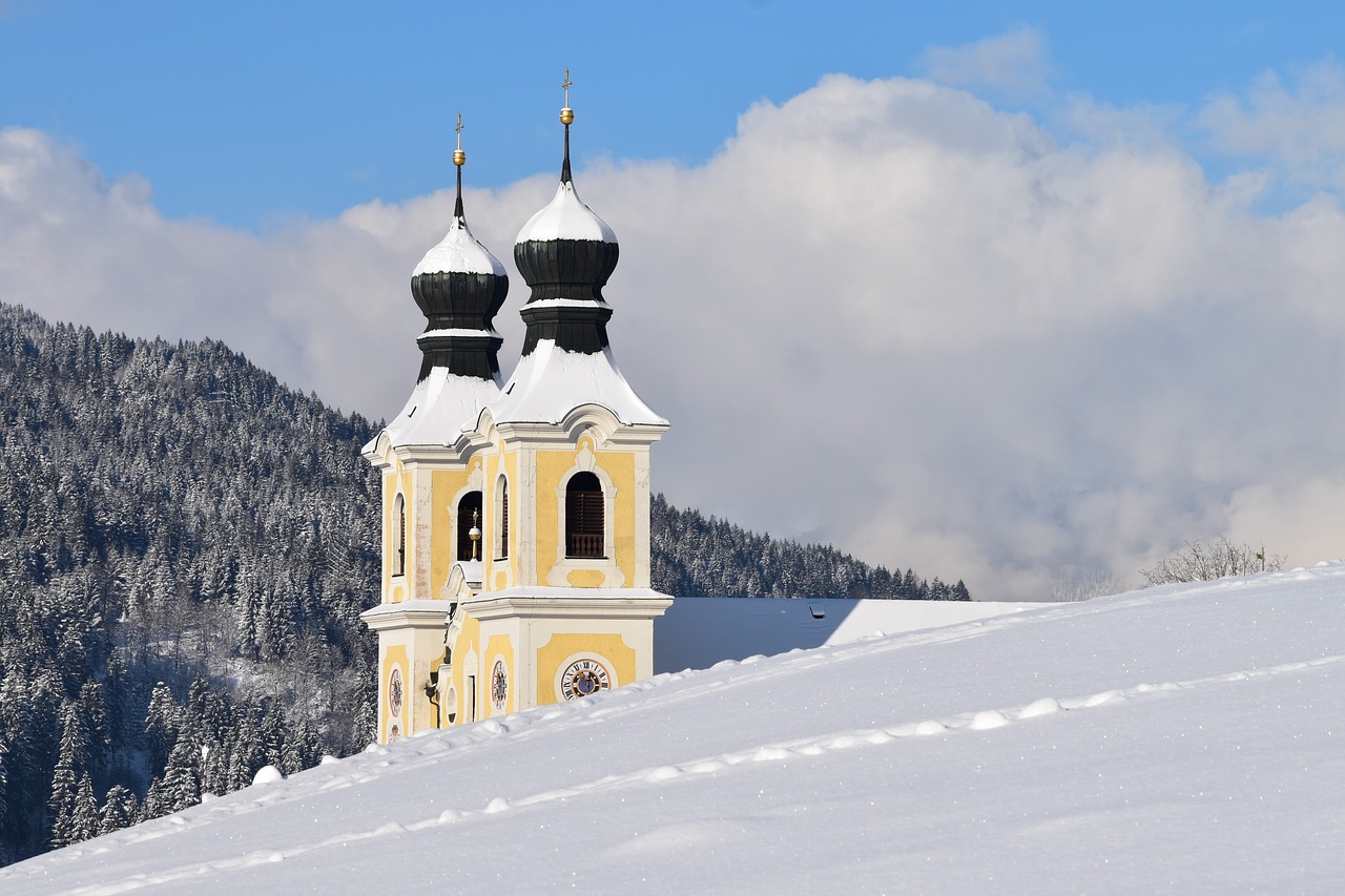 church winter snowy free photo