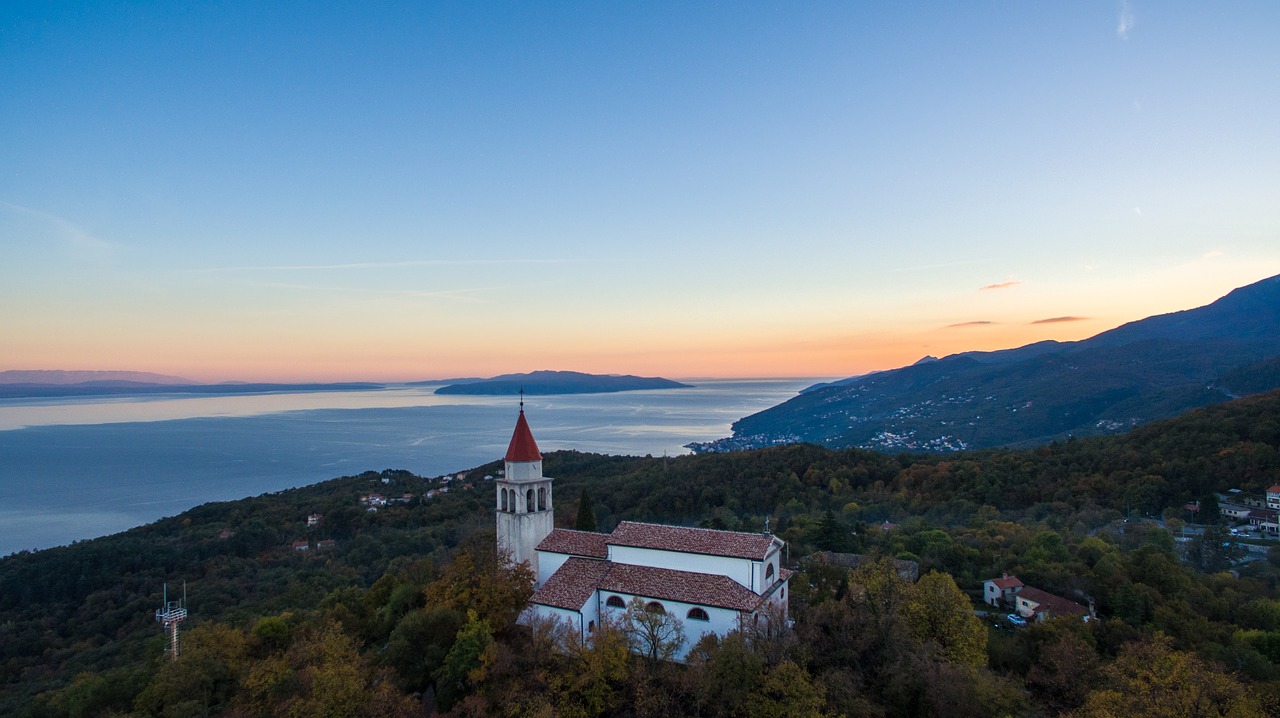 church sunrise sea free photo