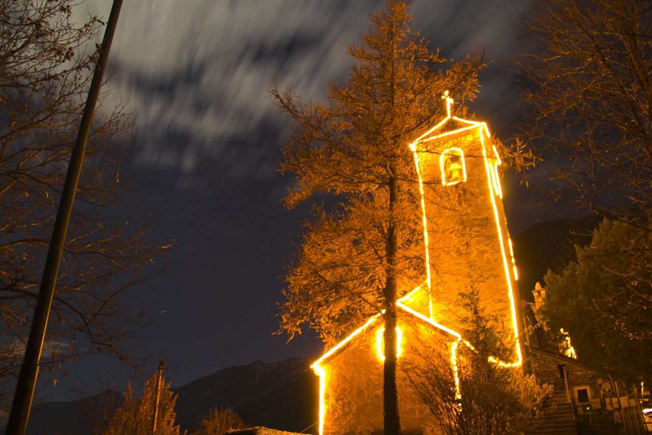 church christmas light free photo