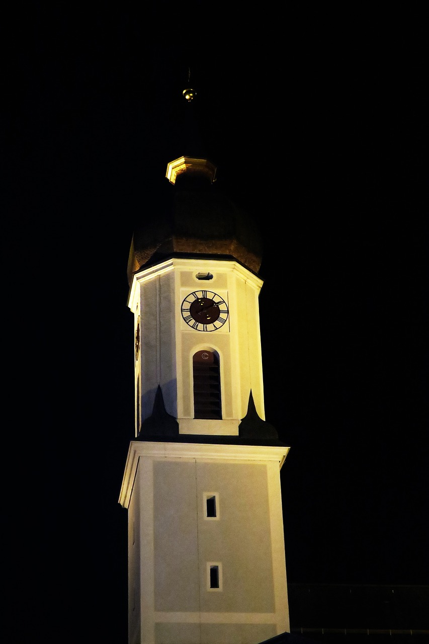 church church clock night free photo