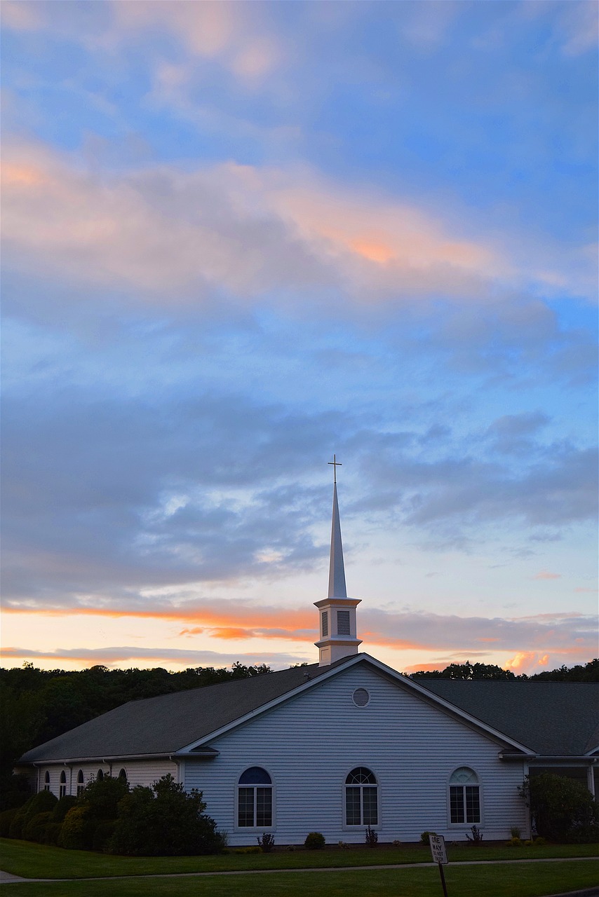 church sunset sky free photo