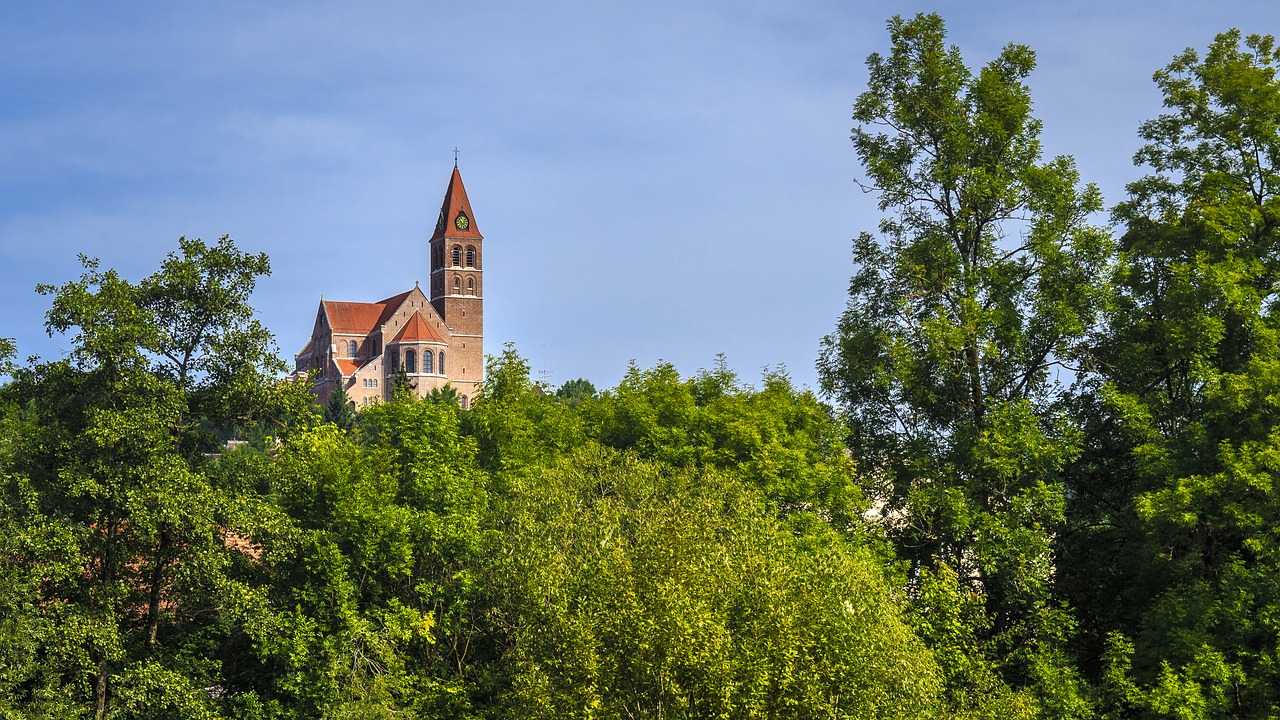 church dog sing blue sky landscape free photo