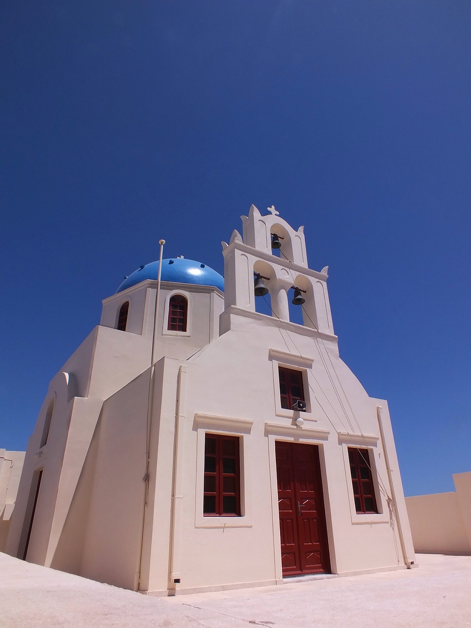 church sea greece free photo