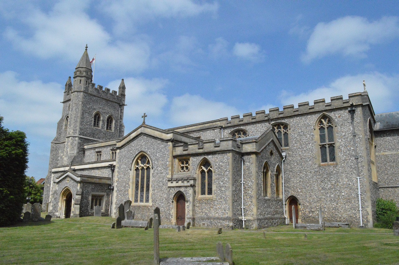 church  grass  sky free photo