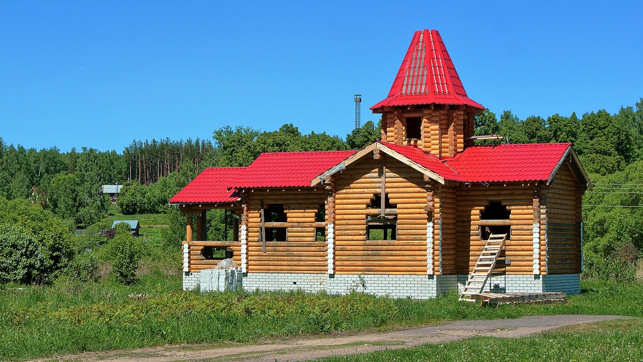 church  construction  wood free photo